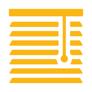 A Yellow Color Blinds Icon on Transparent Background