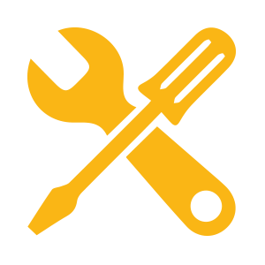 Two Tools in Yellow Color Crossed Over Each Other